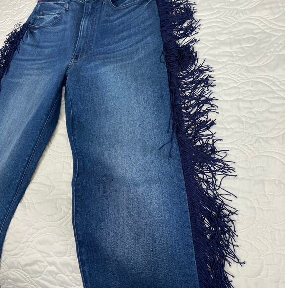3X1 Higher Ground Crop Spanish Fringe Blue Jeans Western Country Size 25 - Picture 6 of 8